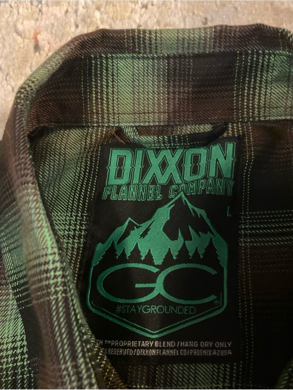 Dixxon Flannel Shirt Men’s Large L Green Pearl Snap Gravity Coffee Collection - Picture 7 of 16